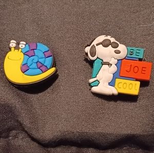 Croc Snoppy/ Snail jibitz shoe charms bundle